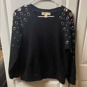 Michael Kors Groument Crewneck, Black, Large, Women